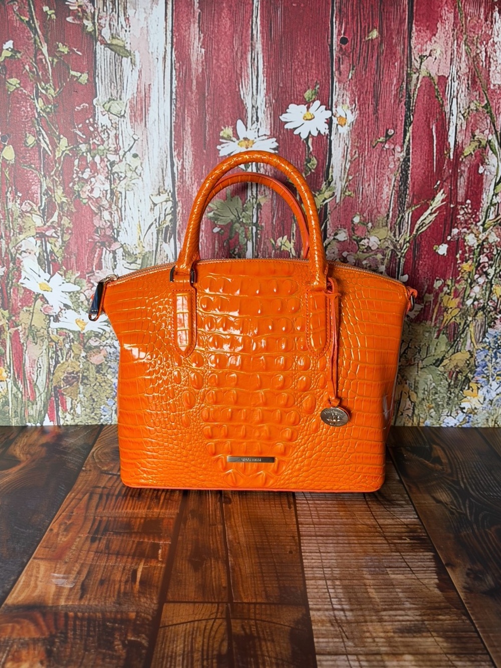 HARD TO FIND IN BRAHMIN DUXBURY MANGO ORANGE NWT FIRM $ - Picture 10 of 16